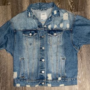 Distressed Oversized Iris Jean Jacket